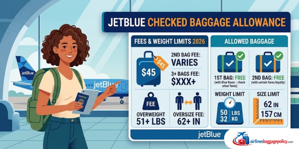 How Much Is JetBlue Checked Baggage Allowance? Fees & Weight Limits