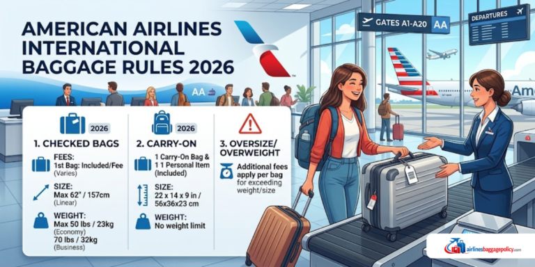 Read more about the article American Airlines International Baggage Rules 2026: Fees, Size & Weight Limits
