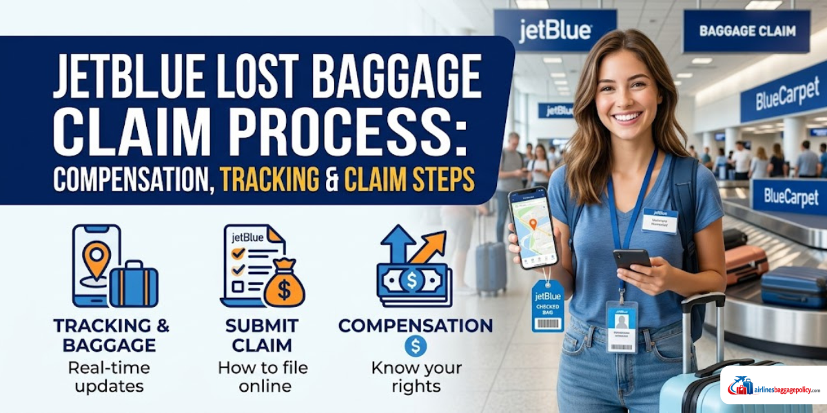 You are currently viewing JetBlue Lost Baggage Claim Process: Compensation, Tracking & Claim Steps