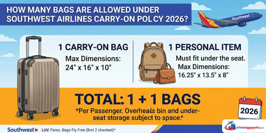 Southwest Airlines Carry On Bag Policy 2026