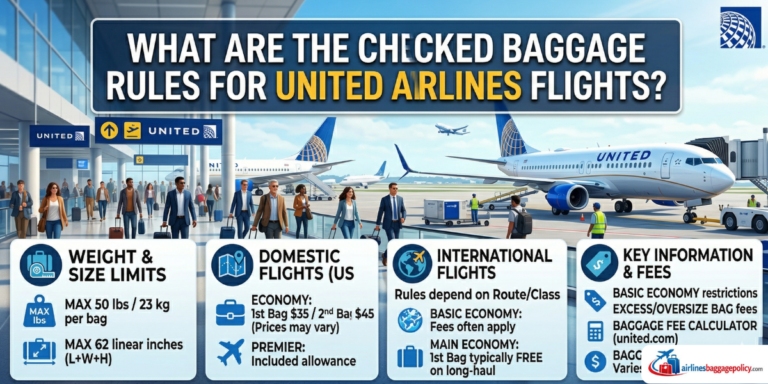 Read more about the article What Are the Checked Baggage Rules for United Airlines Flights?