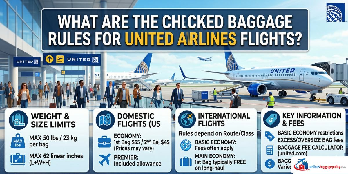 Read more about the article What Are the Checked Baggage Rules for United Airlines Flights?